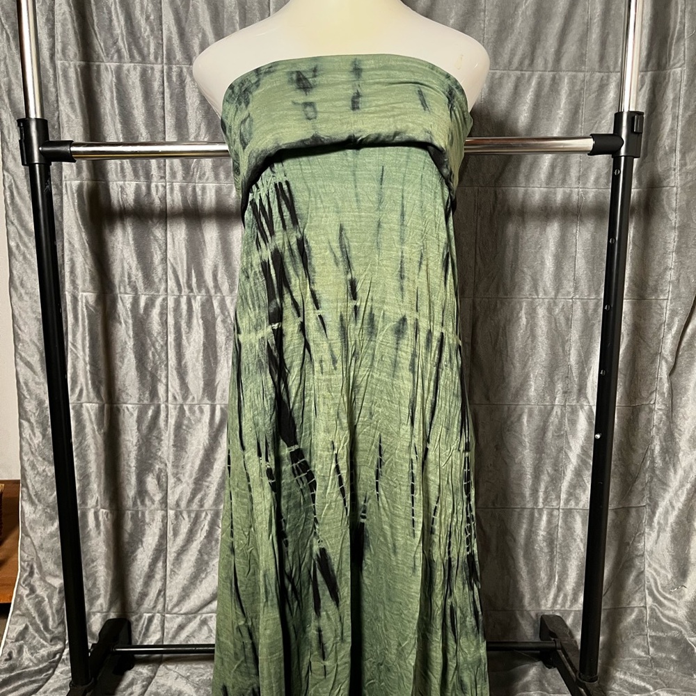 Billabong Olive and Charcoal Strapless Dress